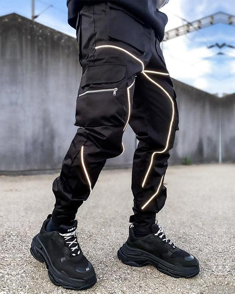 Combat Reflective Black Cargo Pants