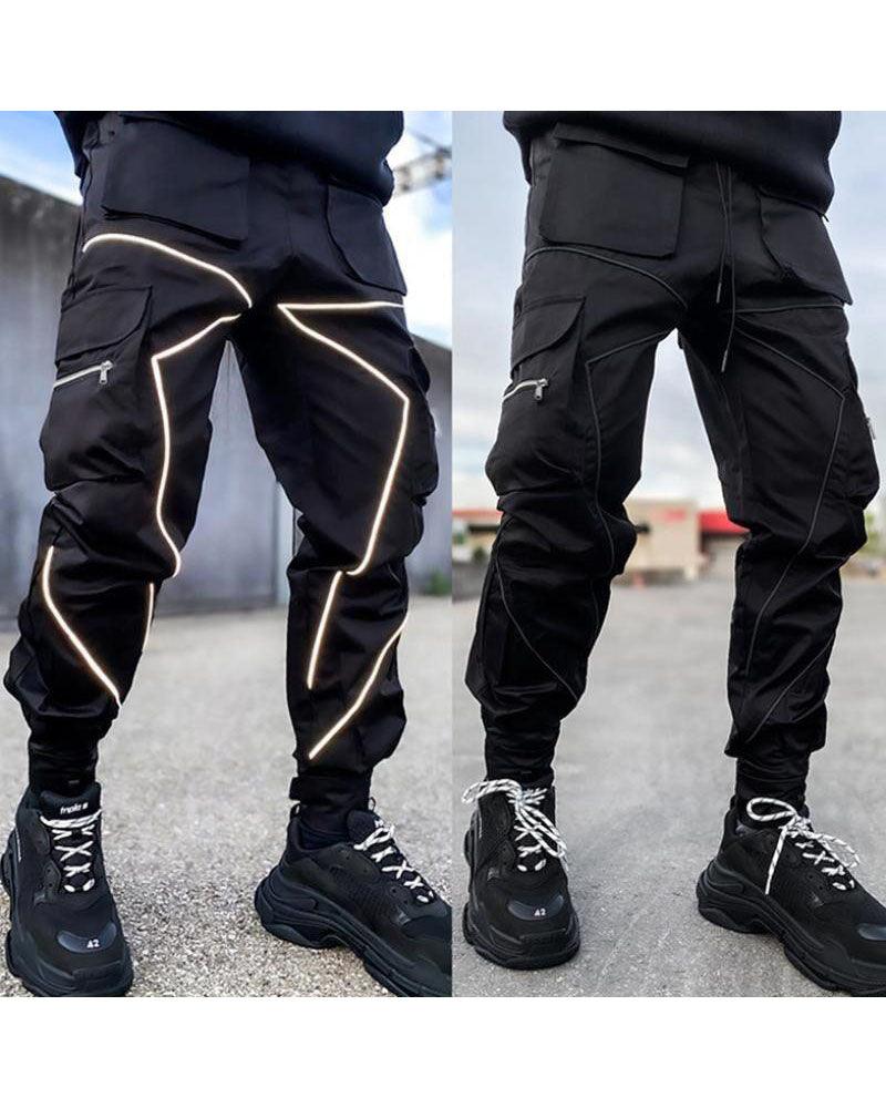 Combat Reflective Black Cargo Pants