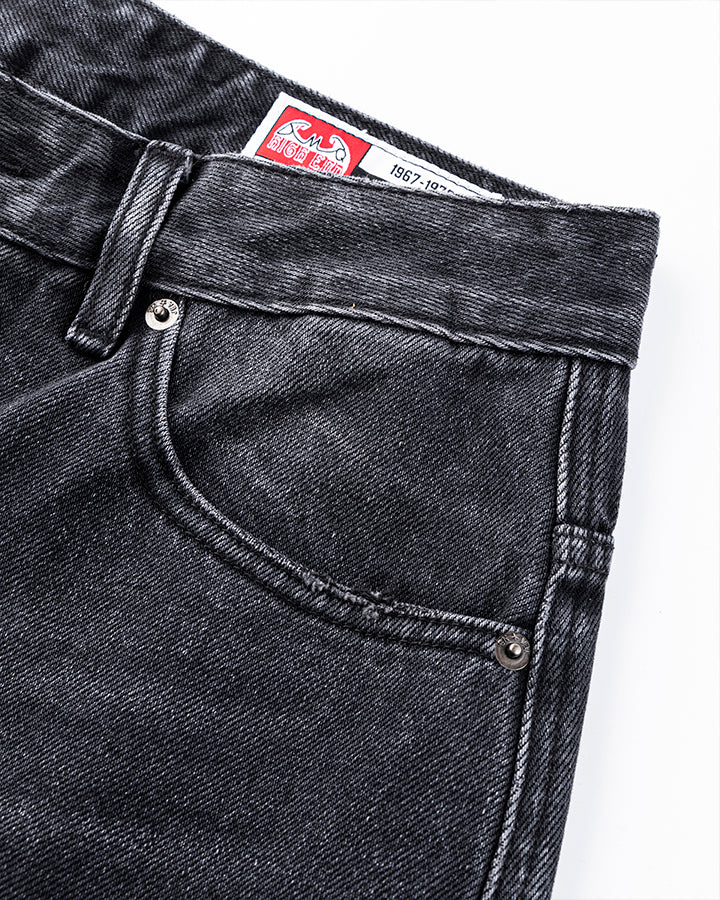 Washed Black Wide-Leg Jeans