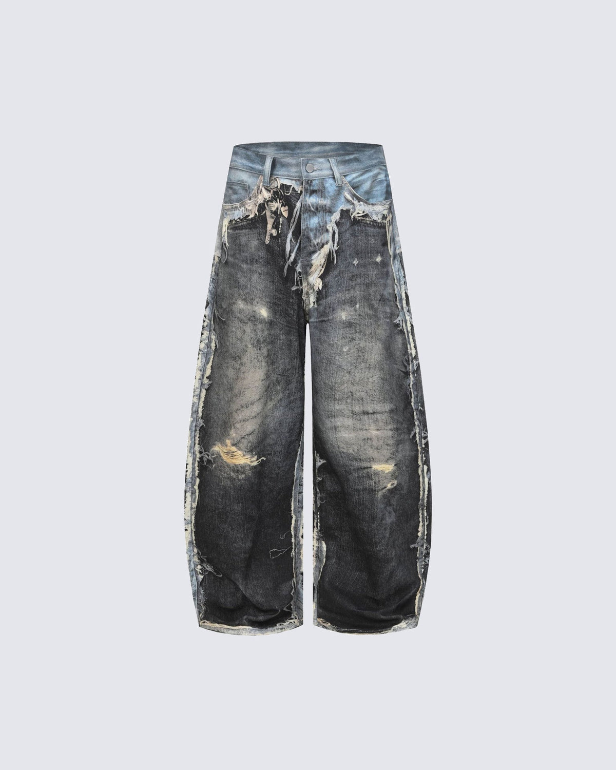 Vintage Destroyed Wide-Leg Jeans