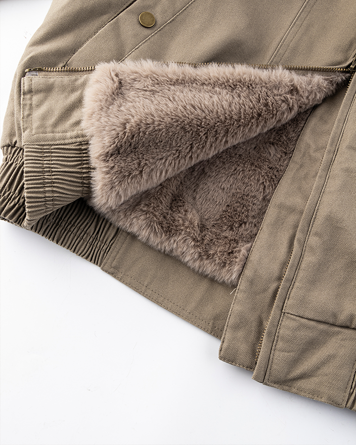 Fleece-Lined Vintage Workwear Jacket