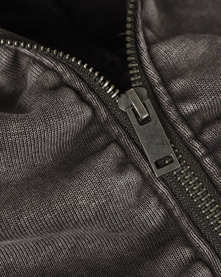 Washed Arc-Sleeve Hoodie