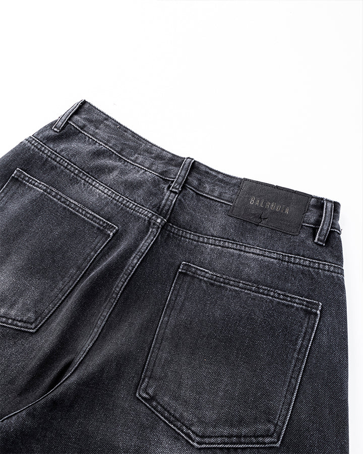 Washed Black Wide-Leg Jeans