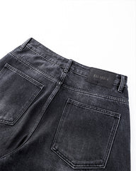 Washed Black Wide-Leg Jeans