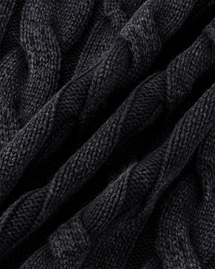 Autumn Winter New Cable Knit Button-Up Sweater