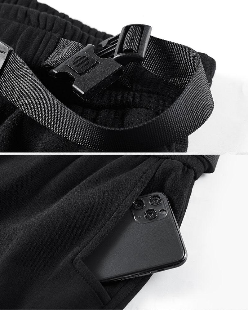 Detachable Functional Black Cargo Pants