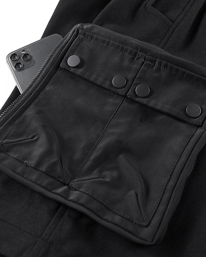 Detachable Functional Black Cargo Pants
