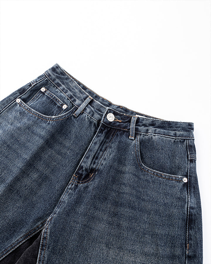 Vintage Washed Wide-Leg Jeans