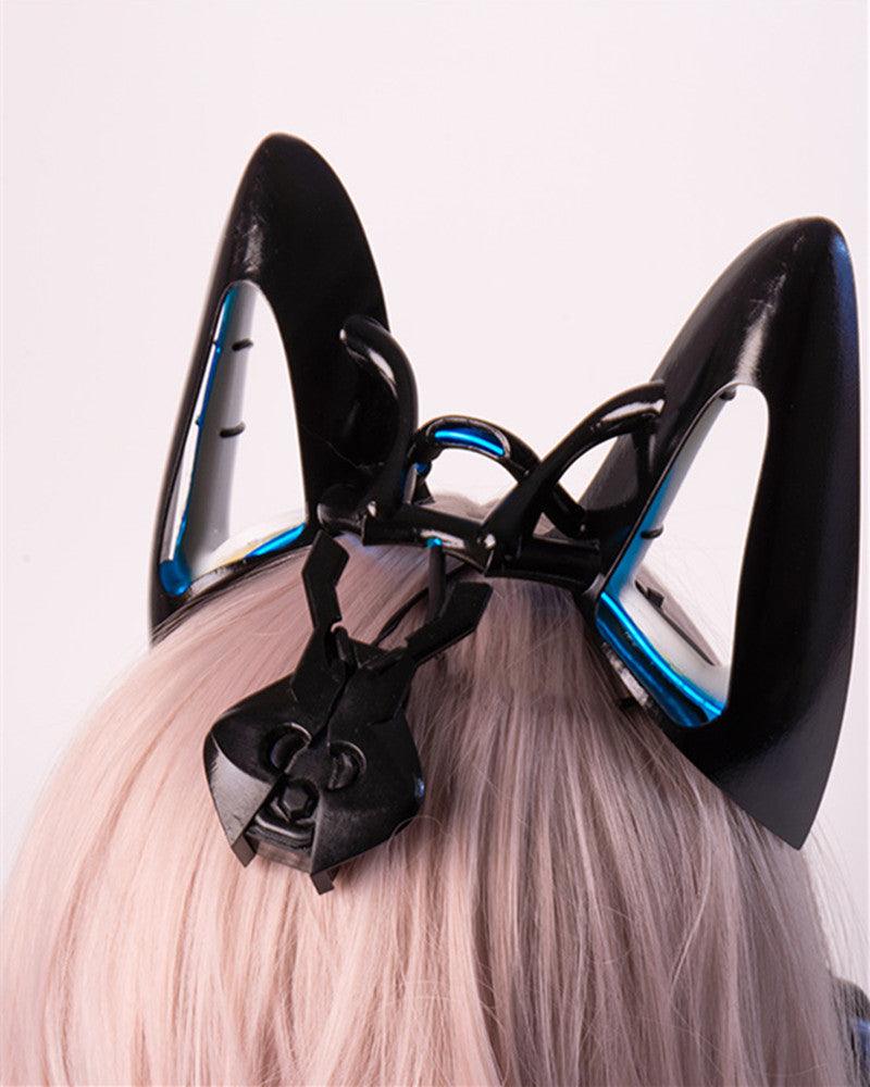Fallen Angel Futuristic Cosplay Cyberpunk White Headband And Mask (Sold Separately)