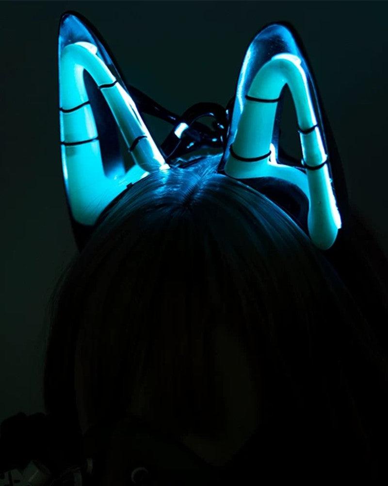 Fallen Angel Futuristic Cosplay Cyberpunk White Headband And Mask (Sold Separately)