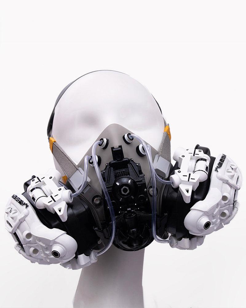 Fallen Angel Futuristic Cosplay Cyberpunk White Headband And Mask (Sold Separately)