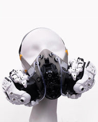 Fallen Angel Futuristic Cosplay Cyberpunk White Headband And Mask (Sold Separately)