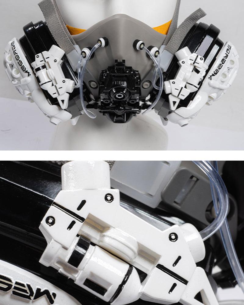 Fallen Angel Futuristic Cosplay Cyberpunk White Headband And Mask (Sold Separately)