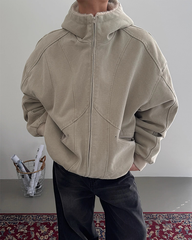 Faux Fur Lined Hooded Zip-Up Jacket