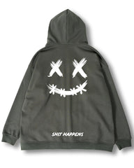 Oversize Streetwear Smiley Zip Up Hoodie