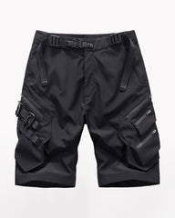 Functional Multi-Pocket Belt Cargo Shorts