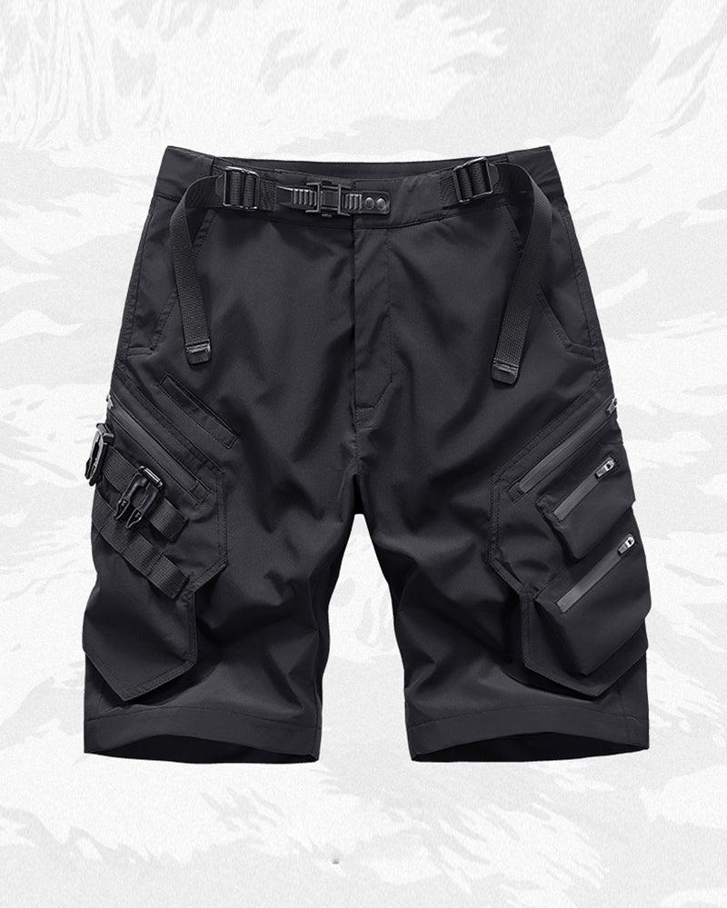 Functional Multi-Pocket Belt Cargo Shorts