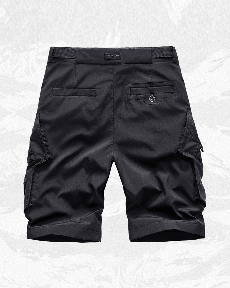 Functional Multi-Pocket Belt Cargo Shorts