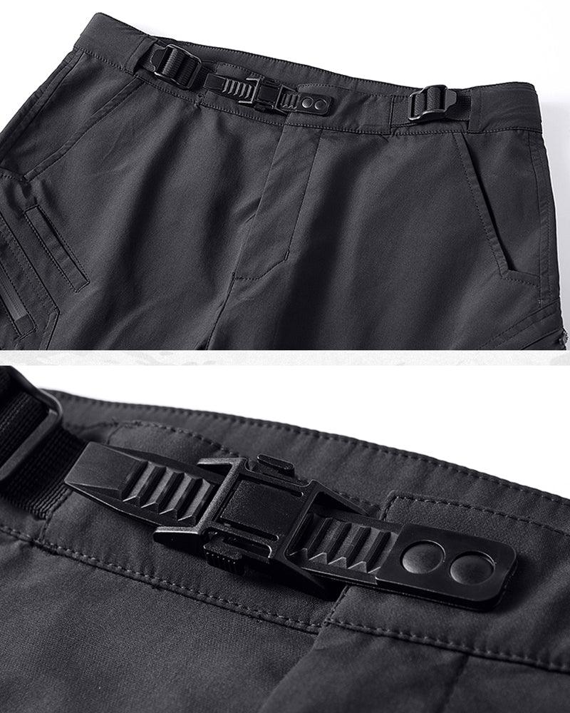 Functional Multi-Pocket Belt Cargo Shorts