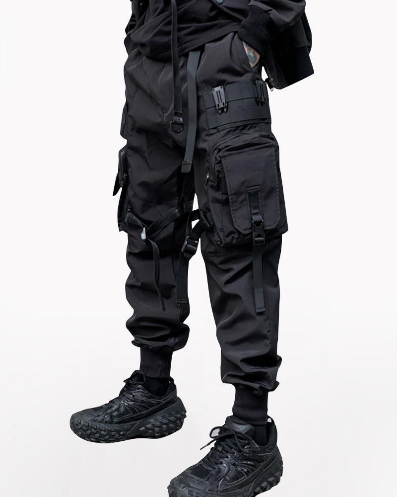 Functional Black Multi-Pocket Cargo Pants