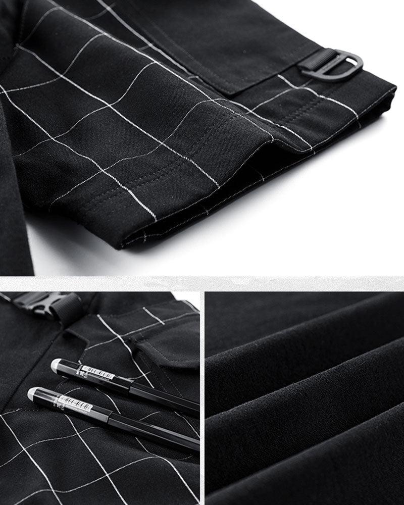 Functional Plaid Patchwork T-Shirt