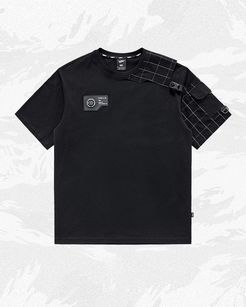 Functional Plaid Patchwork T-Shirt