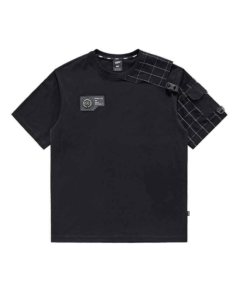 Functional Plaid Patchwork T-Shirt