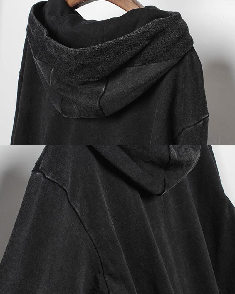 Streetwear Black Denim Hoodie