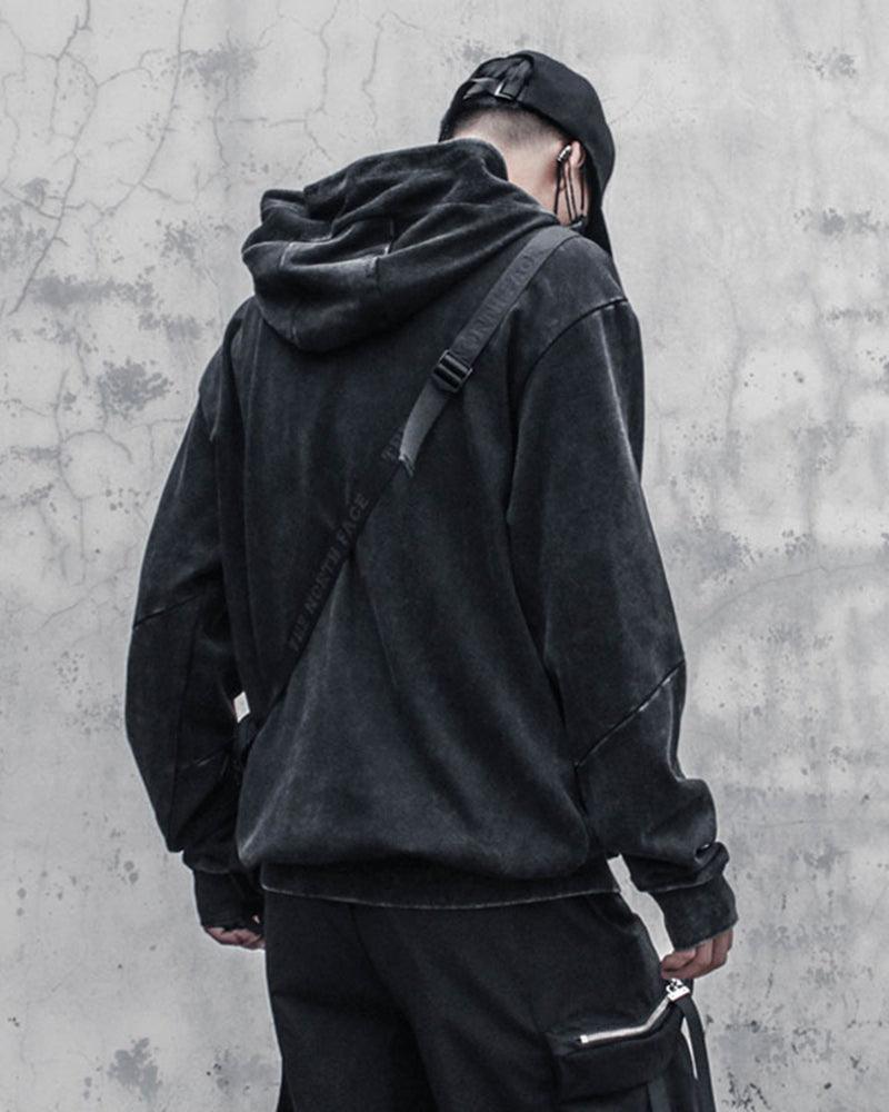 Streetwear Black Denim Hoodie
