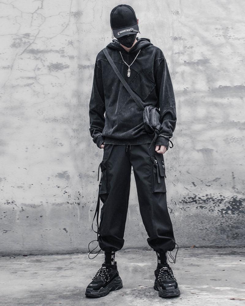Streetwear Black Denim Hoodie
