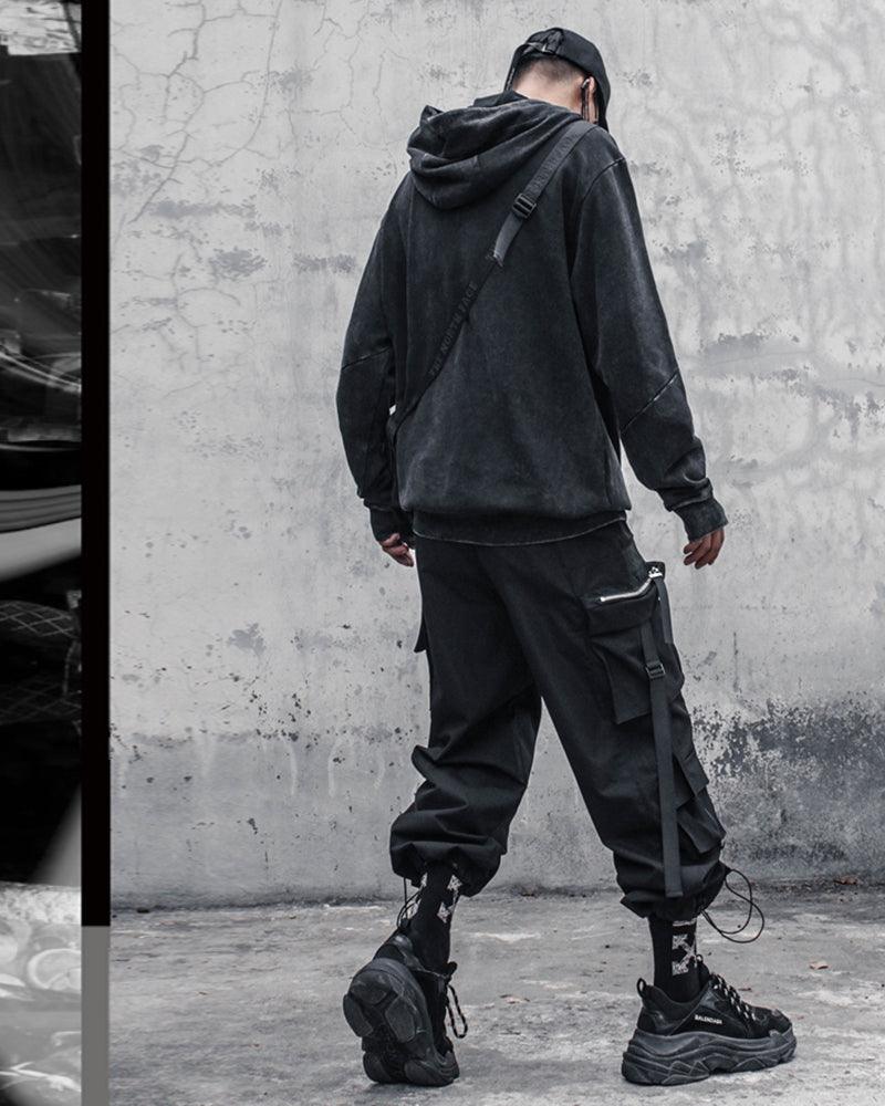 Streetwear Black Denim Hoodie