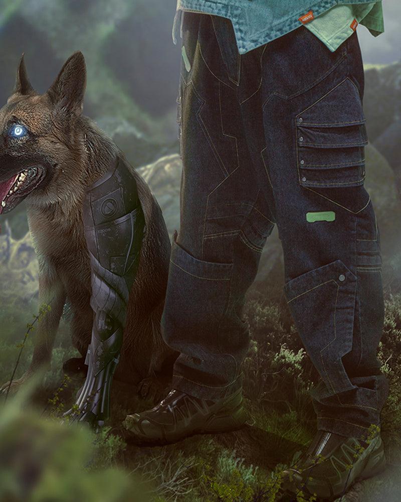 Cyberpunk Outfits Heavy Mecha Baggy Unisex Jeans