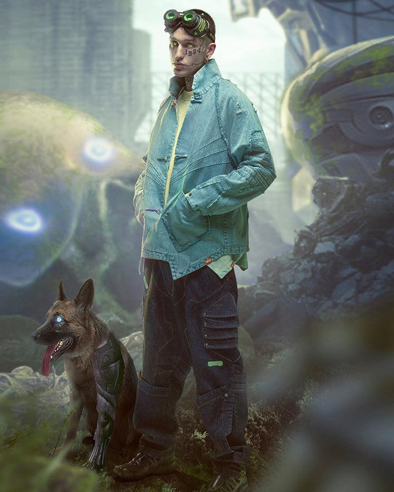 Cyberpunk Outfits Heavy Mecha Baggy Unisex Jeans