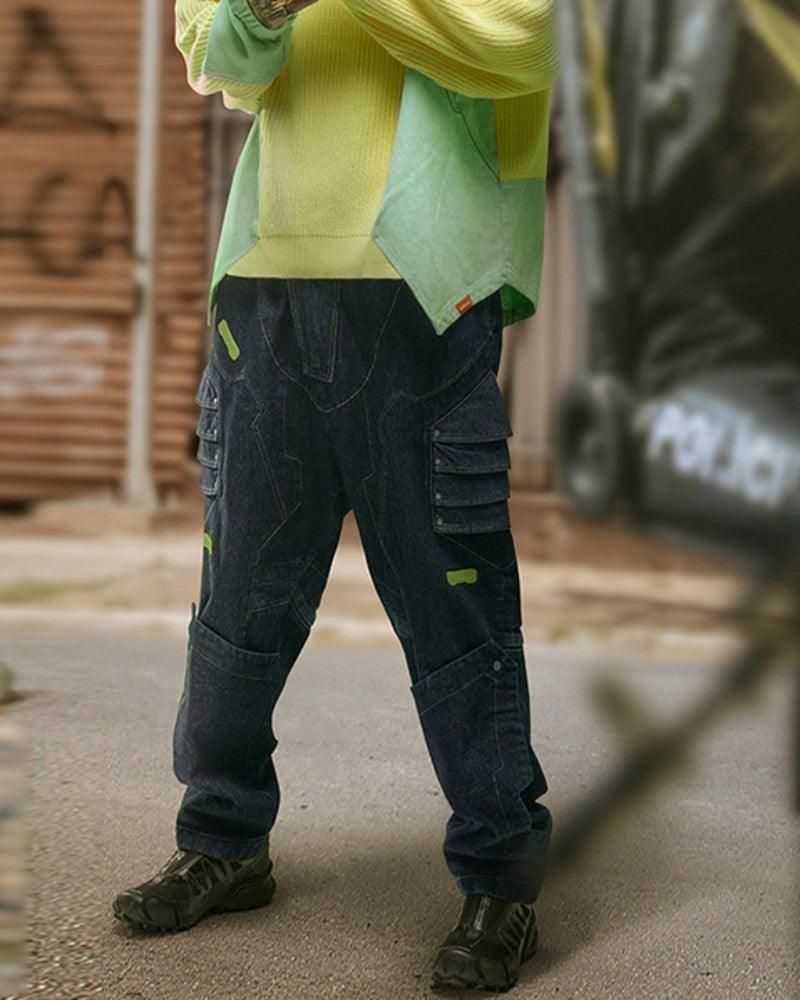 Cyberpunk Outfits Heavy Mecha Baggy Unisex Jeans