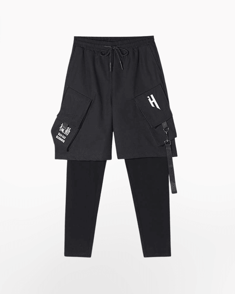 Fake Two Black Cargo Pants