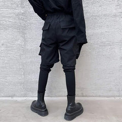Fake Two Black Cargo Pants