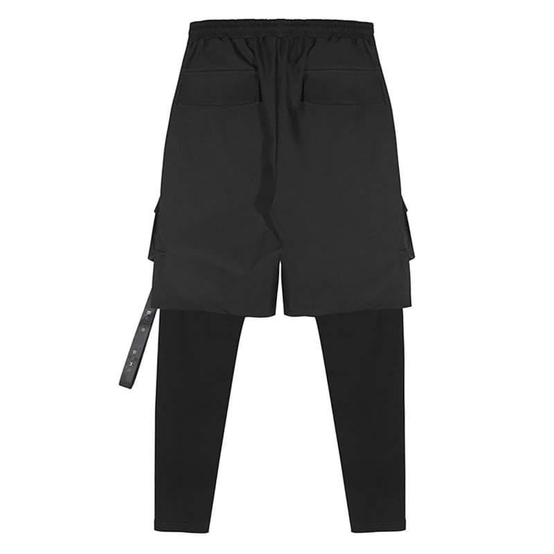 Fake Two Black Cargo Pants