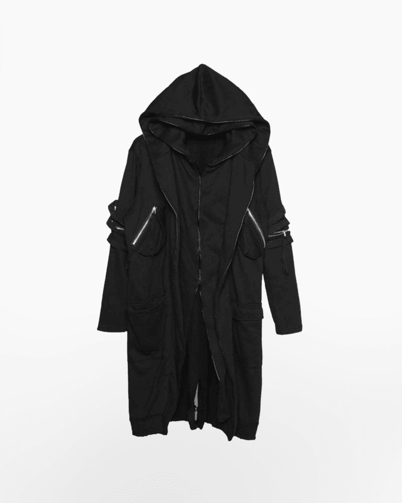 Futuristic Double-Layered Hooded Coat