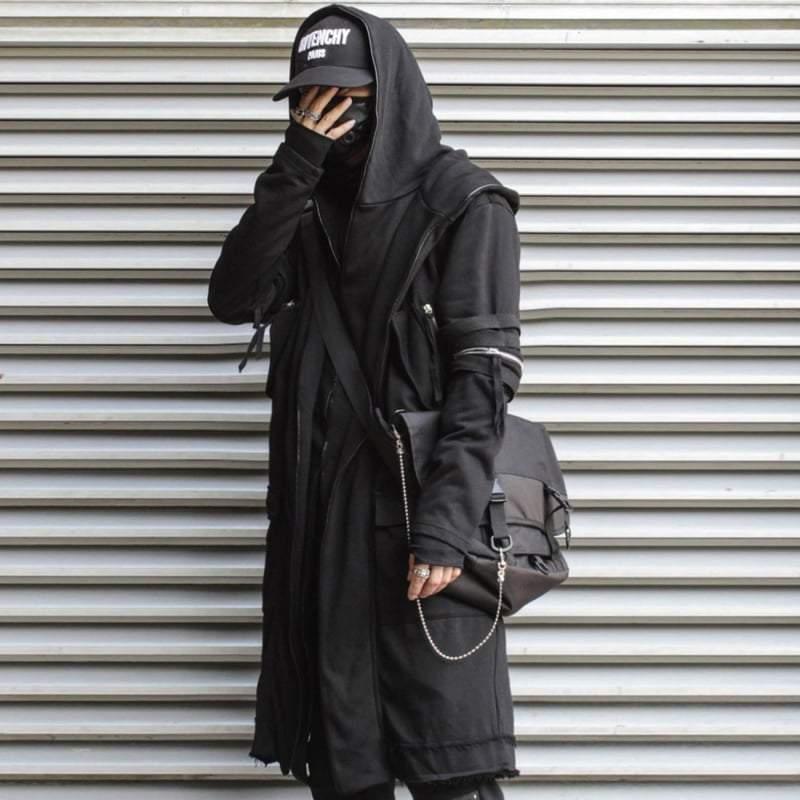 Futuristic Double-Layered Hooded Coat
