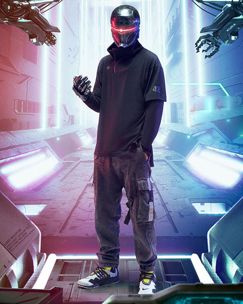 Cyberpunk Reflective Unisex Denim Cargo Pants