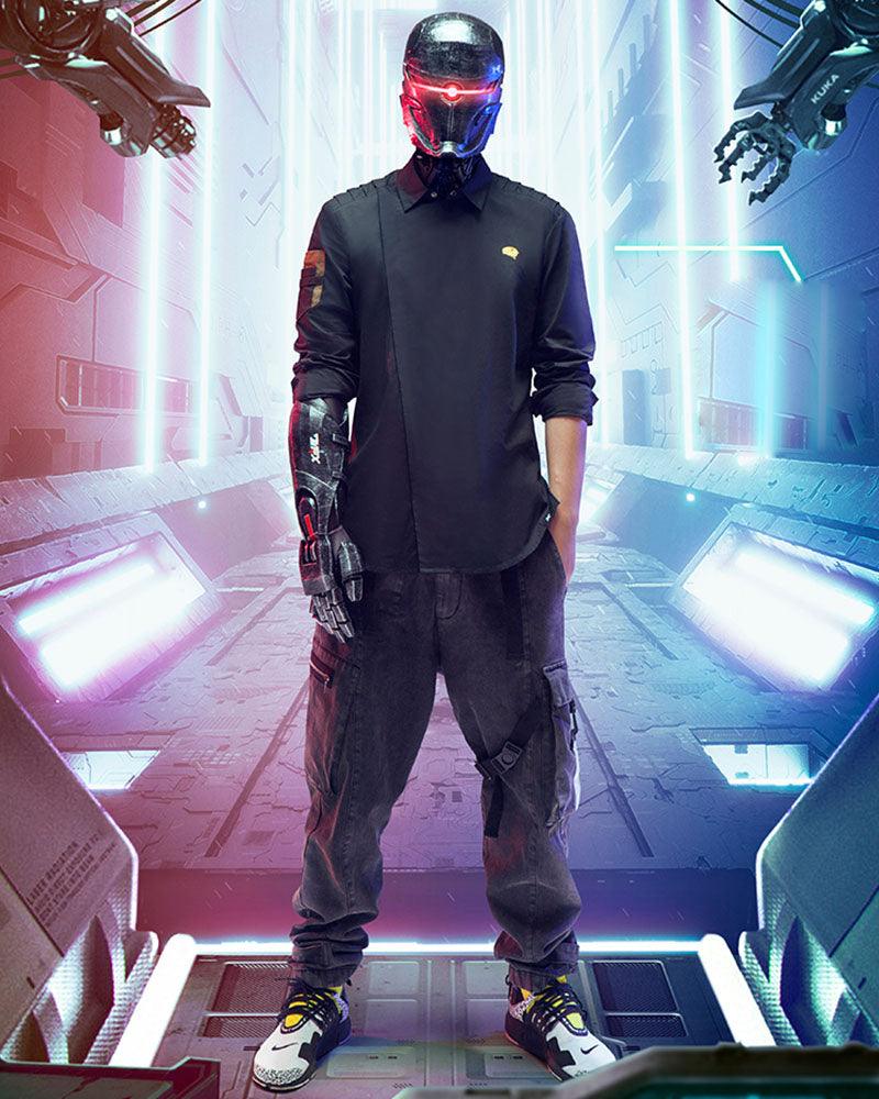Cyberpunk Reflective Unisex Denim Cargo Pants