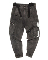 Cyberpunk Reflective Unisex Denim Cargo Pants