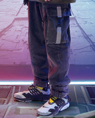Cyberpunk Reflective Unisex Denim Cargo Pants