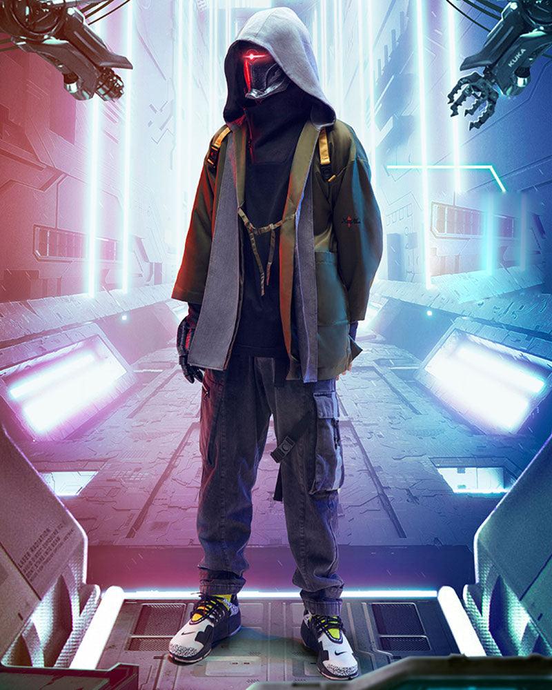 Cyberpunk Reflective Unisex Denim Cargo Pants