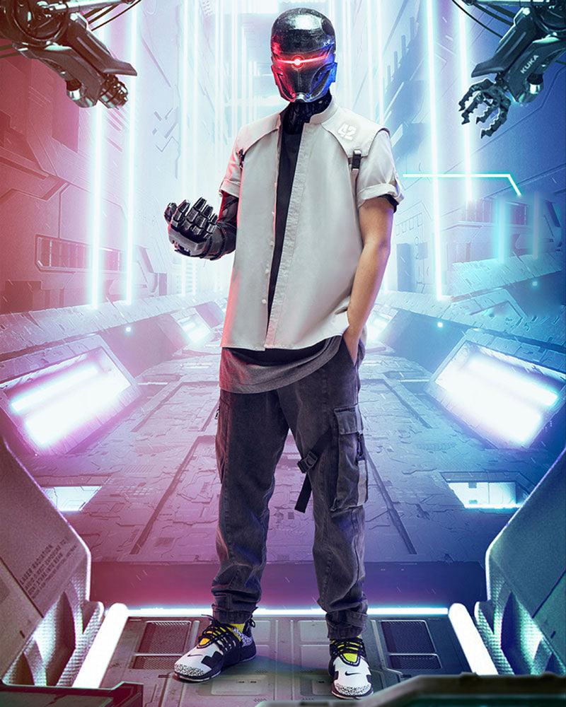 Cyberpunk Reflective Unisex Denim Cargo Pants