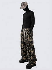 Camouflage Wide-Leg Pants