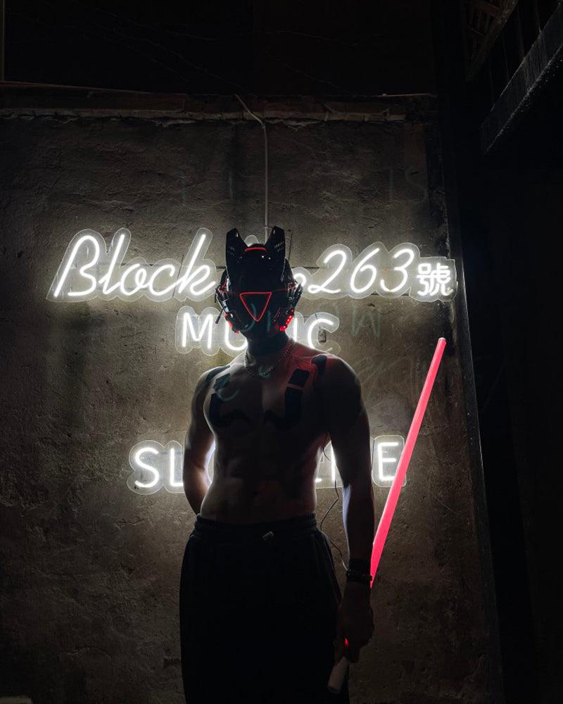 Futuristic LED Sci Fi Cyberpunk Helmet Mask