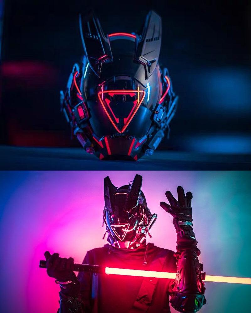 Futuristic LED Sci Fi Cyberpunk Helmet Mask