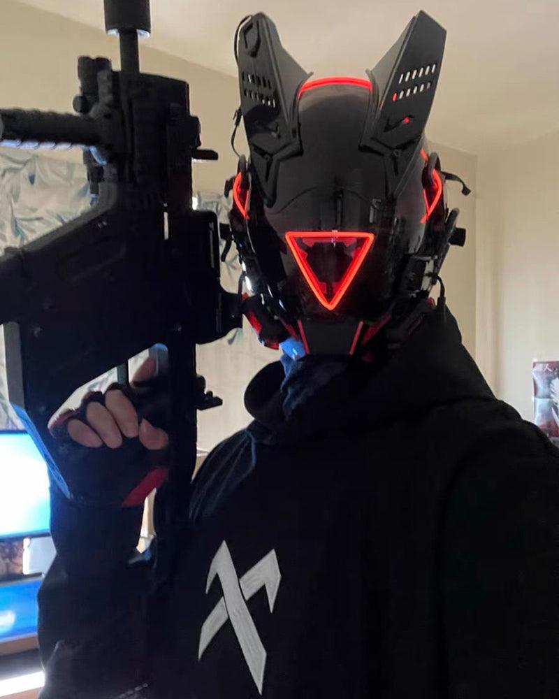 Futuristic LED Sci Fi Cyberpunk Helmet Mask