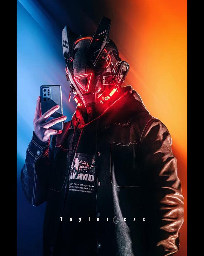 Futuristic LED Sci Fi Cyberpunk Helmet Mask